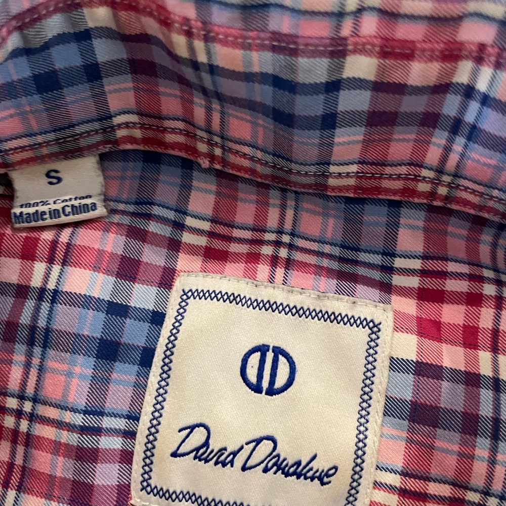 David Donahue Multi-Color Check Print Spread Coll… - image 5